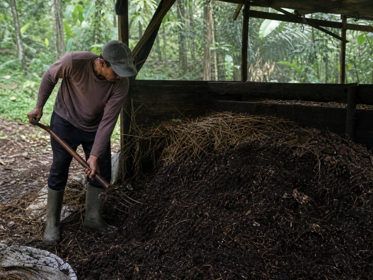 Processing manure into organic fertiliser