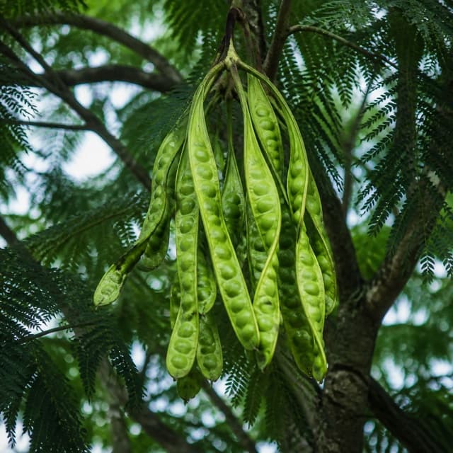 Petai pods on a tall tree